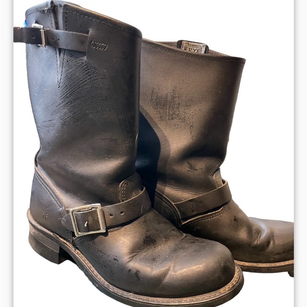 FRYE Leather Buckle Women’s Motorcycle boots